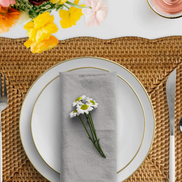 Rectangular Scallop Rattan Placemat