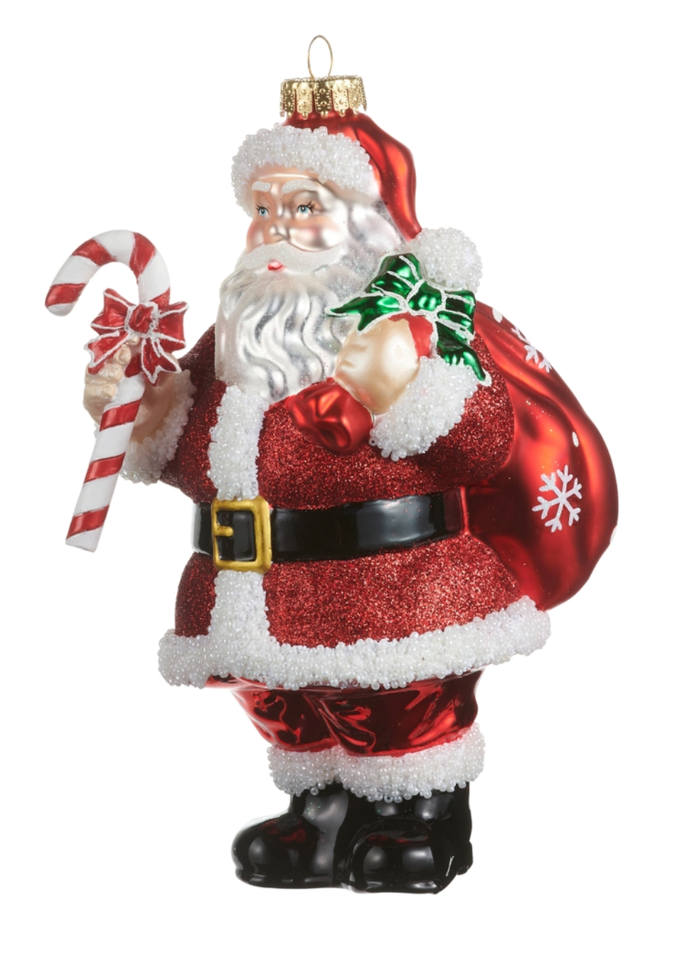 Santa with Candy Cane Ornament