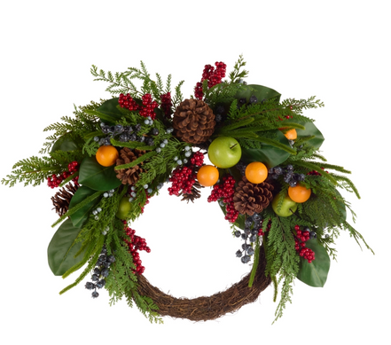 Asymmetrical Mixed Fruit Wreath