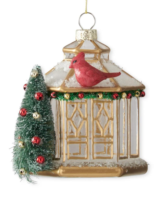 Gazebo w/ Bottle Brush Tree & Bird Ornament