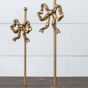 Gold Wreath Stand with Bow