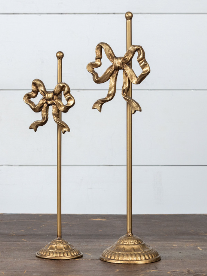 Gold Wreath Stand with Bow