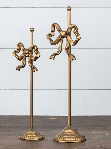 Gold Wreath Stand with Bow