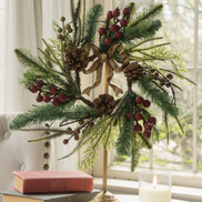 Gold Wreath Stand with Bow