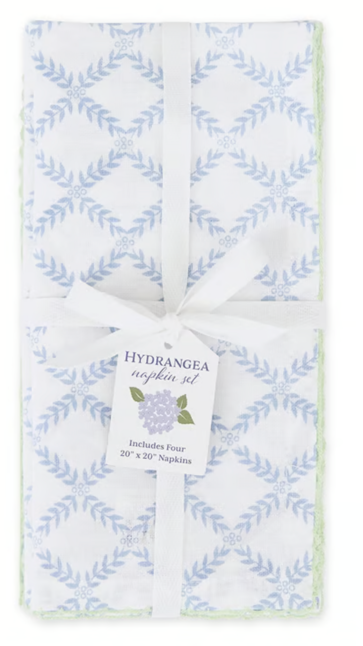 Set of 4 Blue Trellis Napkins