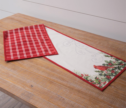 Reversible Table Runner - Cardinal and Holly