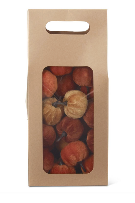 11 Inch Craft Bag of Mini Brown Orange & Yellow Pumpkins (24pc)