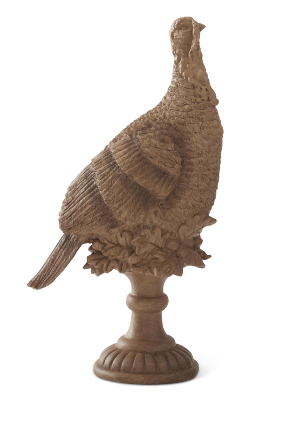 15.75 Inch Brown Resin Turkey