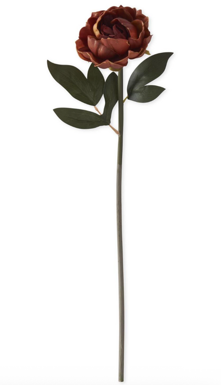 20" Real Touch Burgundy w/ Yellow Peony Stem