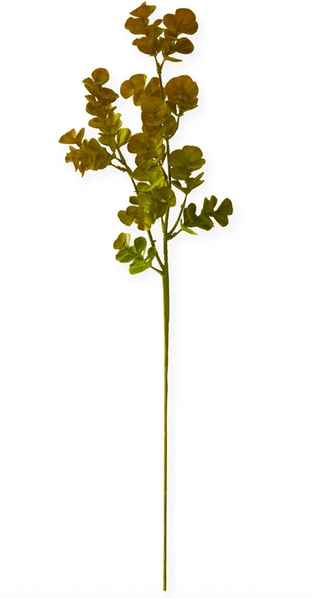 28" Green w/ Burgundy Tips Eucalyptus Stem