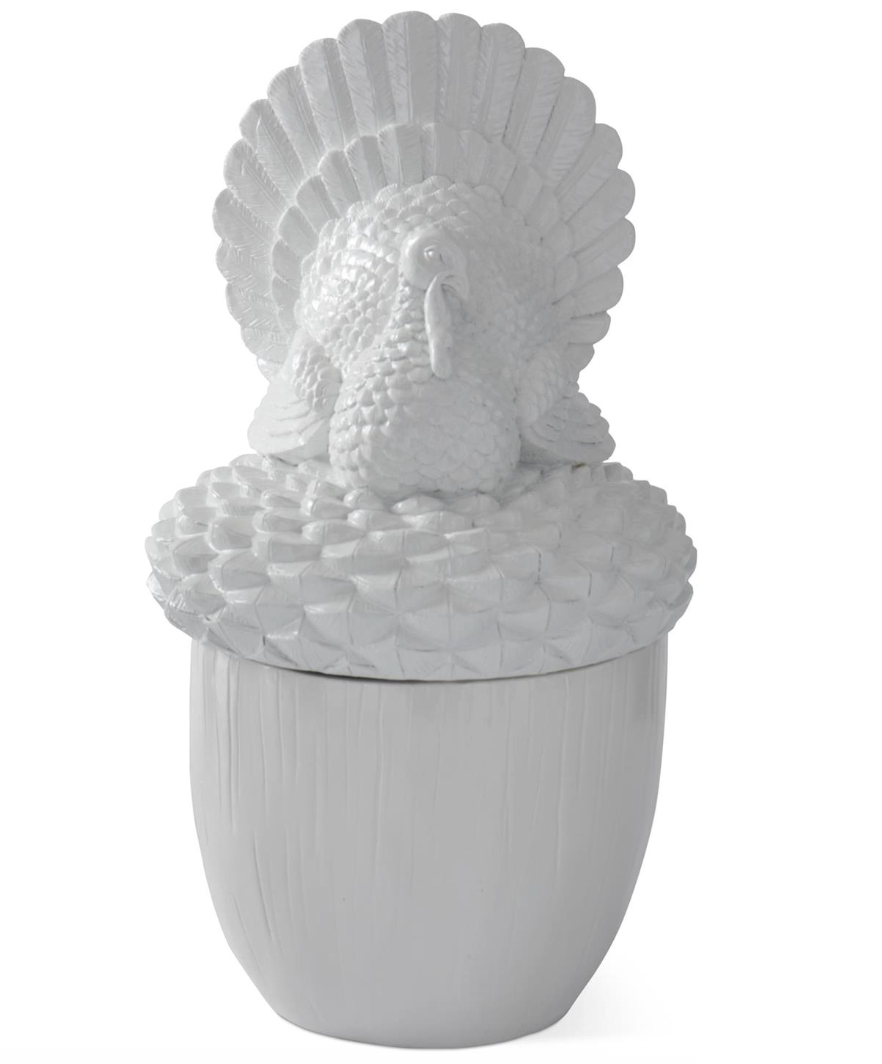 Glossy White Acorn Container