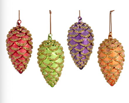 Bright Pinecone Ornaments