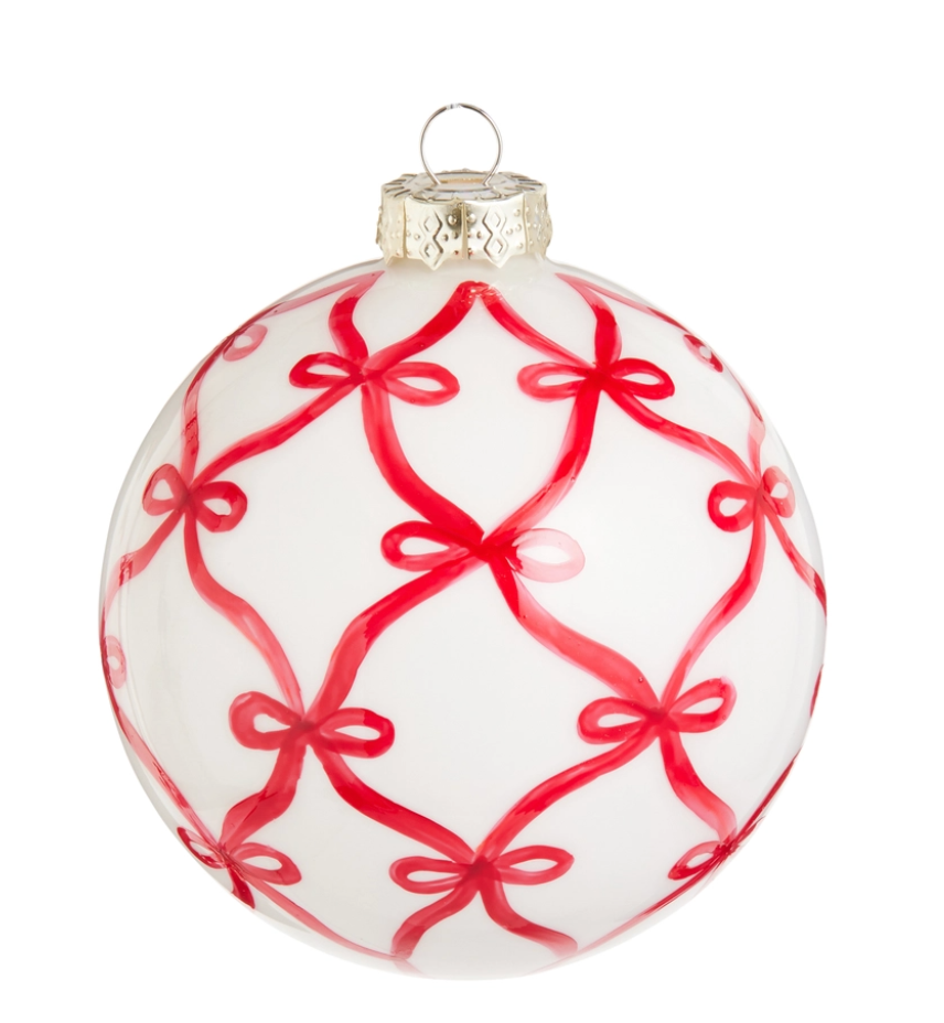 Red Bow Trellis Ornament