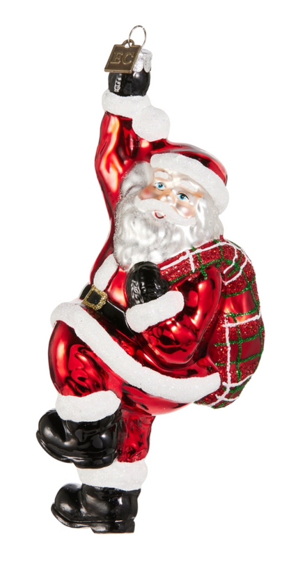 Santa Down the Chimney Ornament