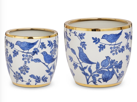 Botanical and Birds Cachepots