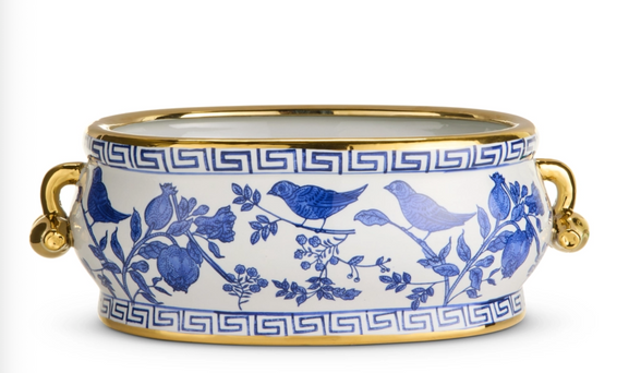 Botanical and Birds Planter with Handles