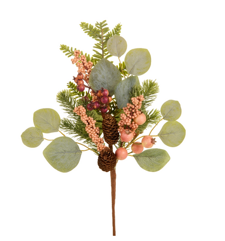 Pink Berry and Eucalyptus Spray