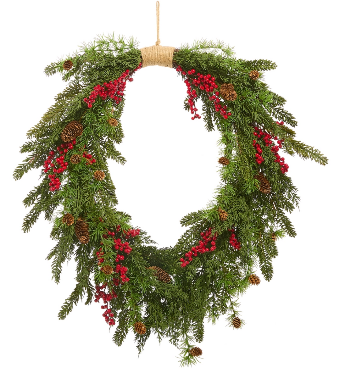 34" Cedar and Berry Wreath