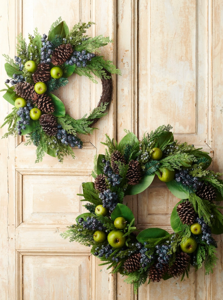 23" Asymmetrical Apple, Berry and Greenery Wreath