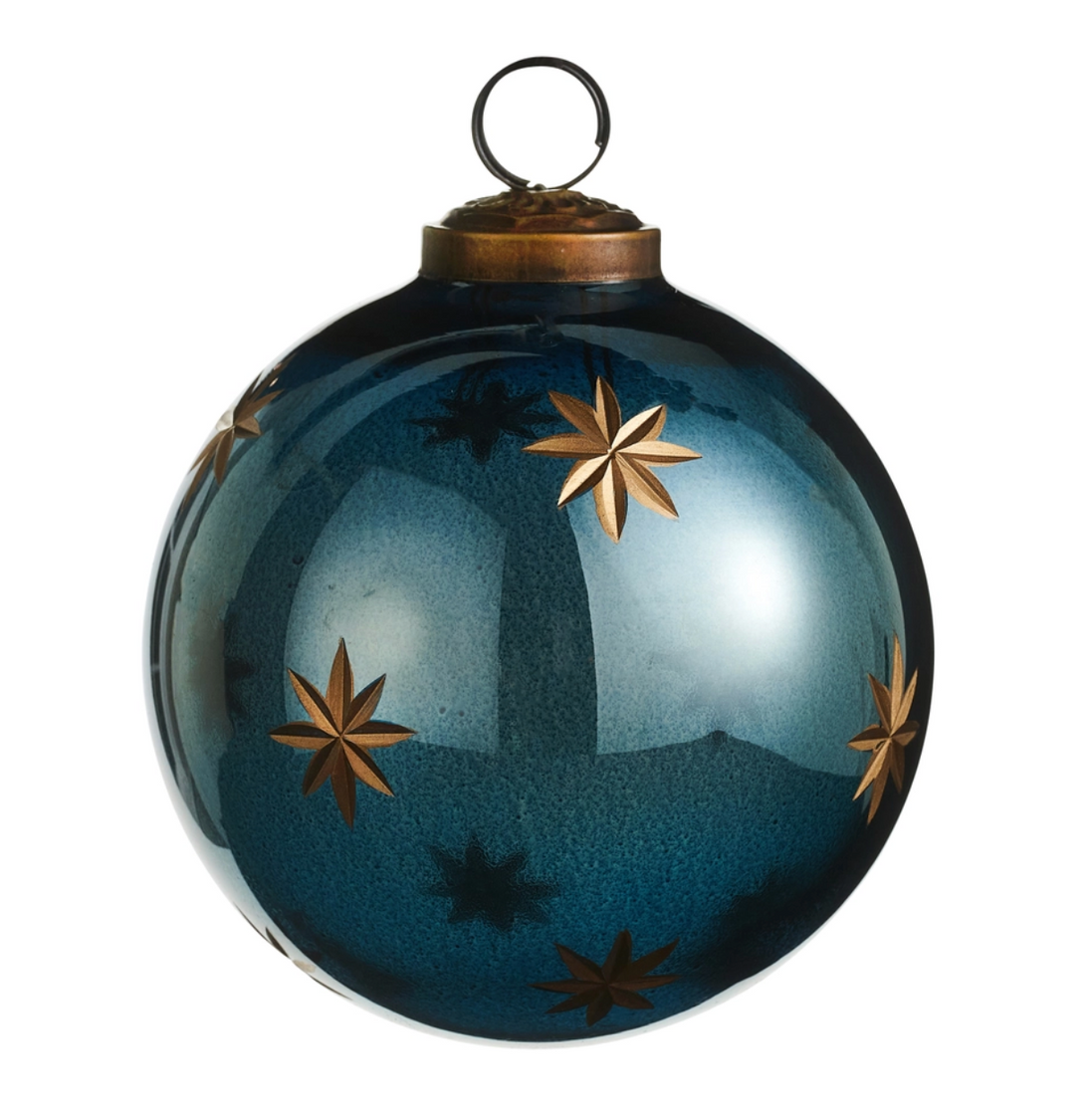 Etched Blue Star Ornament