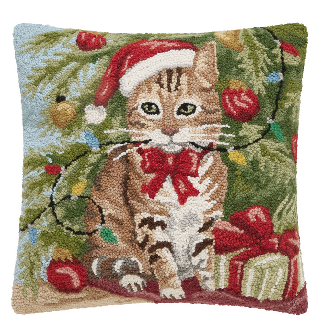 Christmas Cat Hook Pillow