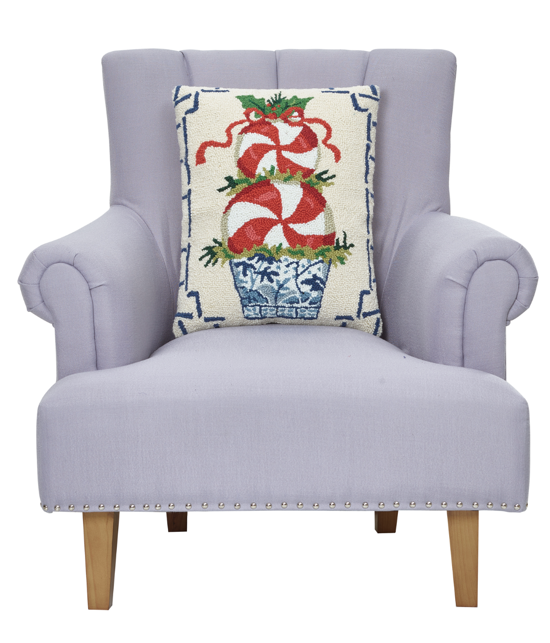 Chinoiserie Peppermint Hook Pillow