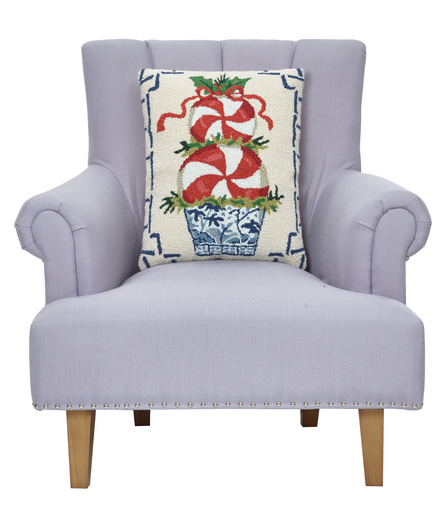 Chinoiserie Peppermint Hook Pillow