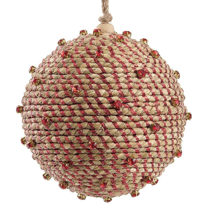 Metallic Jute Ball Ornament