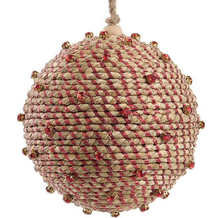 Metallic Jute Ball Ornament