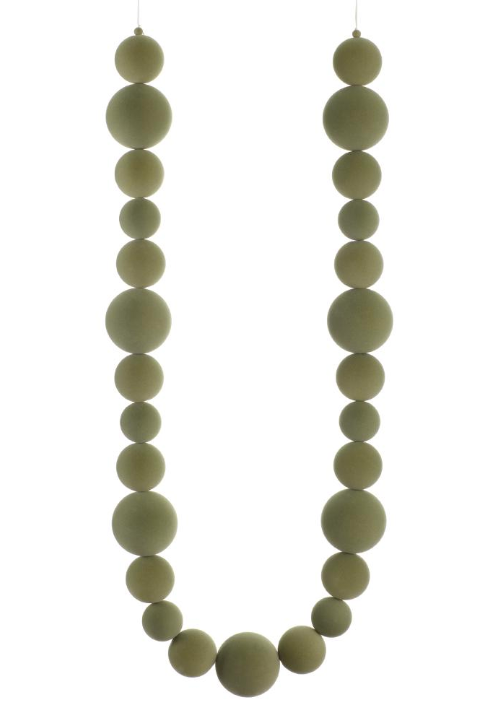 Jade Flocked Ball Garland