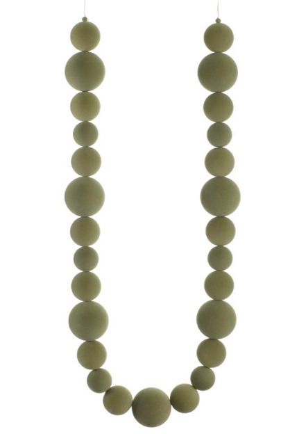 Jade Flocked Ball Garland