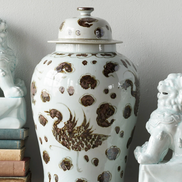 Brown Phoenix Ginger Jar