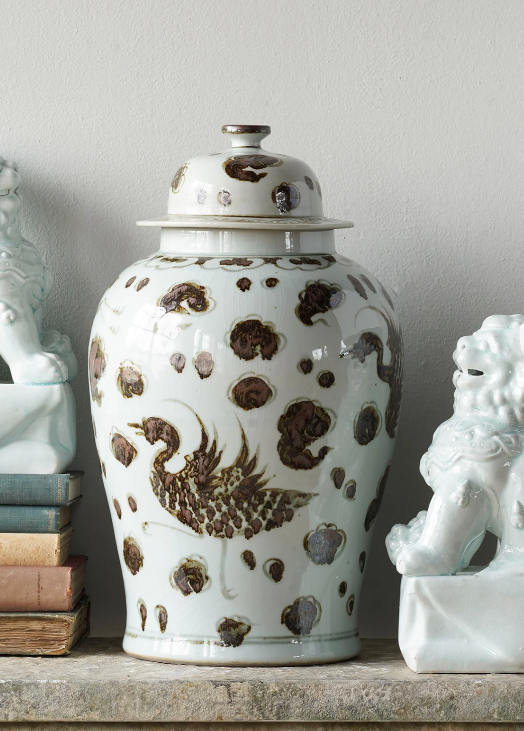 Brown Phoenix Ginger Jar