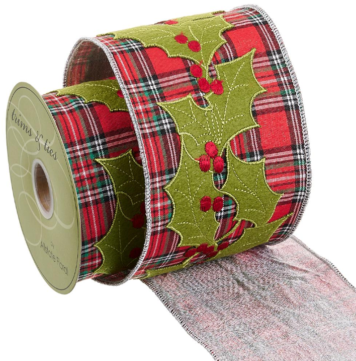 Holiday Plaid Ribbon 4"x 5 yards