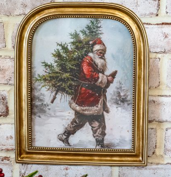 Antique Gold Christmas Scene Frame