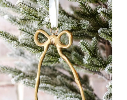 Gold Hanging Ribbon Ornament