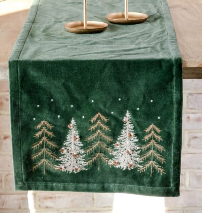 Velvet Christmas Tree Table Runner