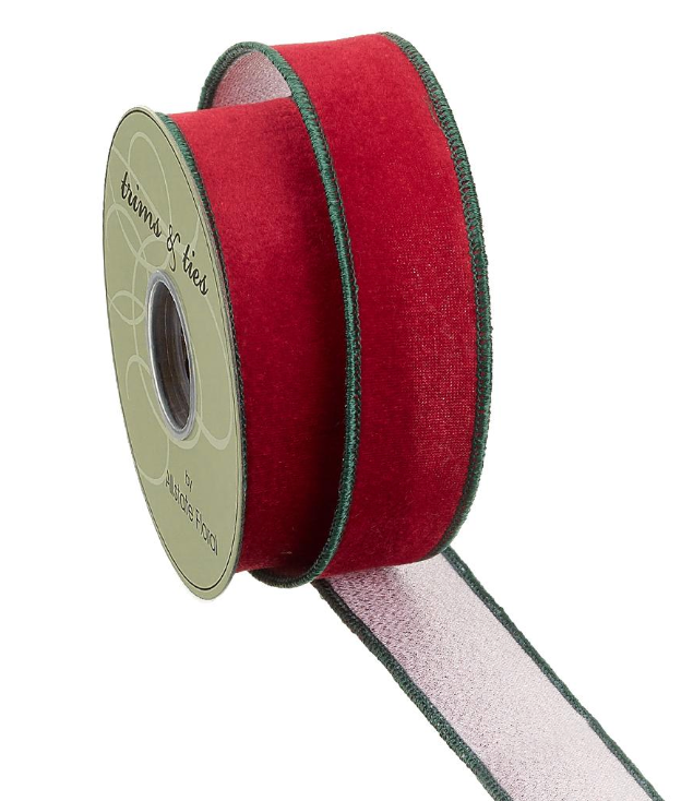 Red & Green Velvet Ribbon 1.5