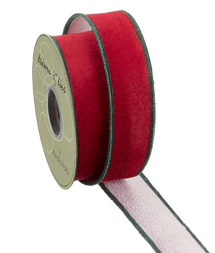 Red & Green Velvet Ribbon 1.5"x10yds