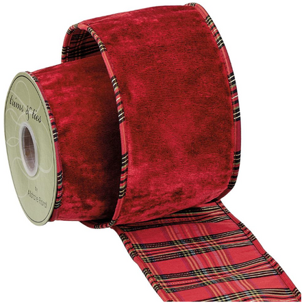Red Velvet w Plaid 4"x5yds