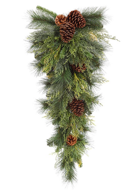Pinecone & Cedar Teardrop Wreath
