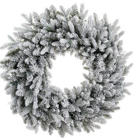 Snowed Noble Pine Wreath w LED Lights