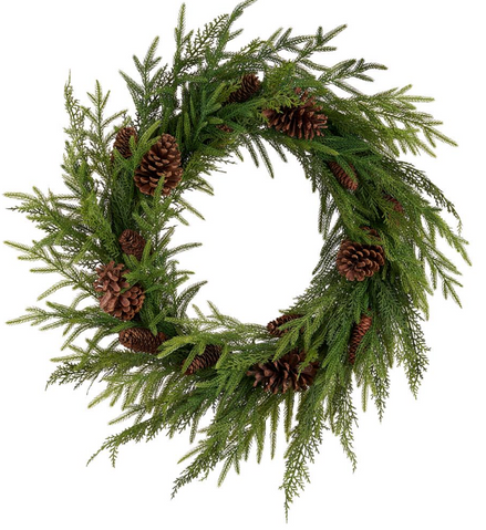 24" Mixed Pinecone Wreath