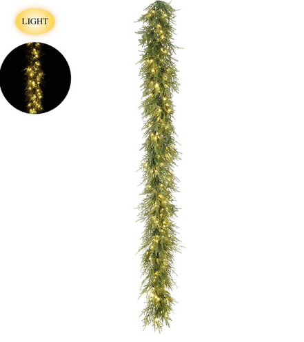 Willow Pine Garland w/ LED Lights