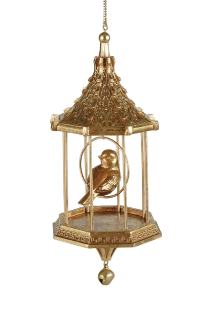 Resin Bird in Birdcage Ornament
