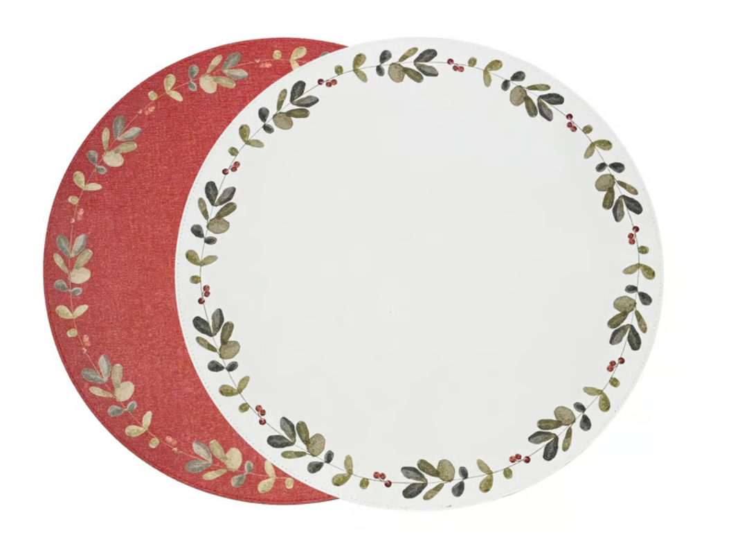 Vida Holly Reversible Round Placemats