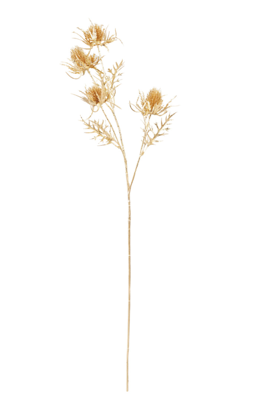 Faux Thistle Stem with Glitter