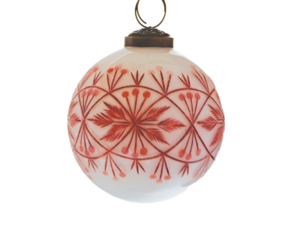 Glass Ball Ornament with Design