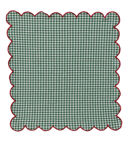 Cotton Scalloped Napkins & Contrasting Stitched Edge