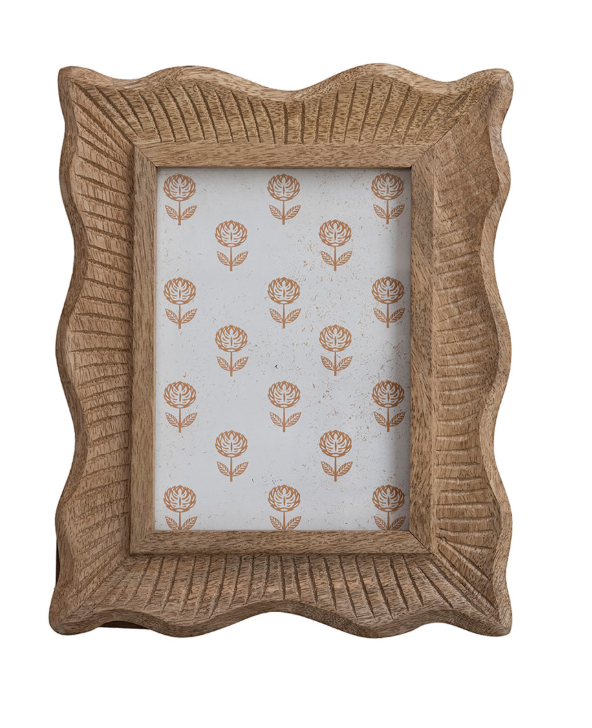 Scalloped Mango Wood Picture Frame
